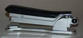 Vintage Ace Liner Stapler Model No.  502 In Black Bakelite And Chrome Industrial
