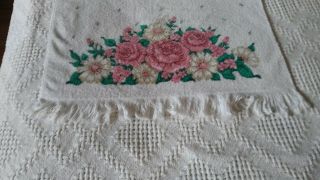 Vintage Bath Towel By Cannon,  100 Cotton,  Floral