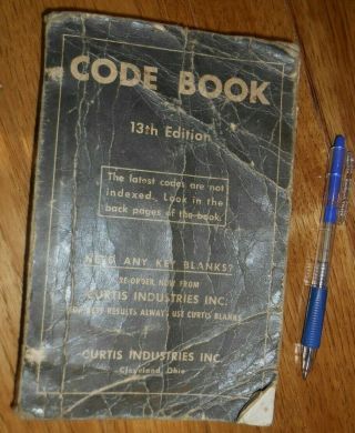 Vintage Curtis Industries Key Code Book 13th Ed Blank Cutting Machine Locksmith