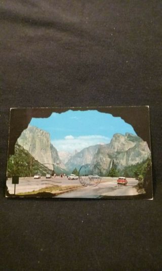 Portal Of Grandeur View Of Valley From Wawona Tunnel Yosemite Park Oid Postcard