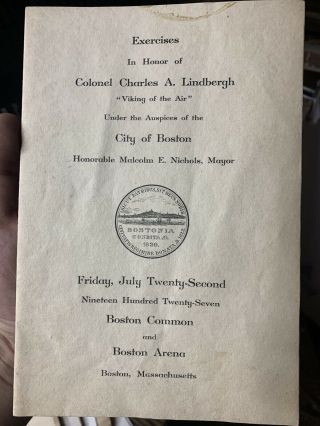 Charles Lindbergh Banquet Program