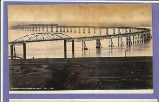 Tay Bridge Dundee Scotland Vintage Old Photo On Card 19x11cm Mf