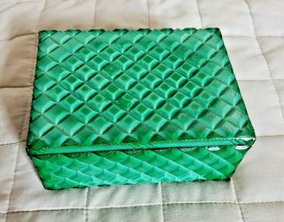 Czech Bohemian Art Deco Green Malachite Glass Box 1