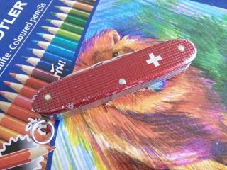 $rare$ Victorinox Red Alox Old Cross Pioneer Harvester Swiss Army Knife $rare$