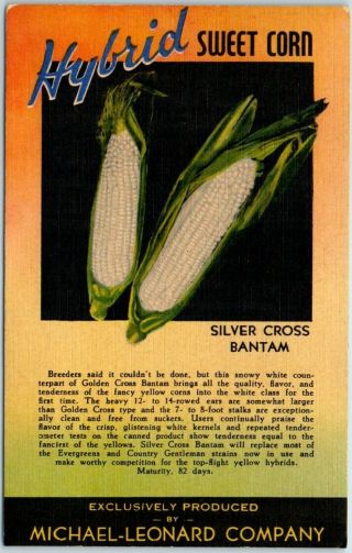 Vintage Advertising Postcard Hybrid Seed Corn Michael Leonard Co.  1947 Cancel