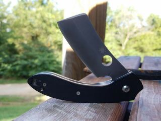 Spyderco Roc G - 10 Black Cleaver Folding Knife