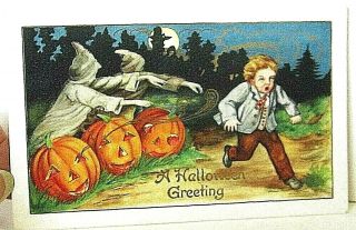 Vitg Embossed Halloween Postcard Hallowe’en Cost One 1 Cent Postage,  Whitney