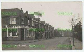 Old Postcard The Shops Kings Road Fleet Hampshire Real Photo Vintage C.  1920