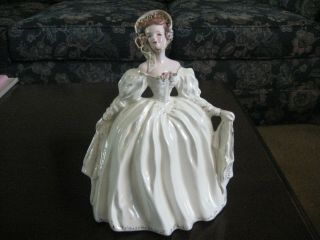 Florence Ceramics Madeline Doll White Dress With Gold Trim