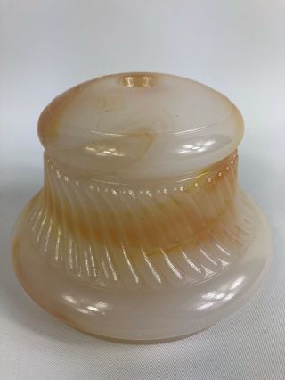 Vintage Slag Glass Lamp Shade Art Deco Smoking Stand Part Akro Agate Replacement