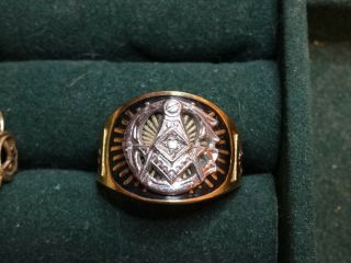 14K E.  P.  Masonic Master Ring Size 10 3