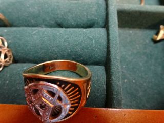 14K E.  P.  Masonic Master Ring Size 10 5