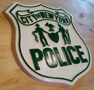 Early Classic York Police 3d Routed Wood Patch Sign Plaque Custom