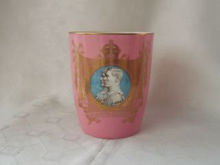 1937 Royal Doulton King George Vi Coronation Commemorative Beaker - Pink Ground
