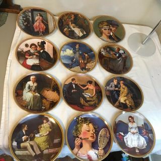 Full Set Of 12 Knowles Rockwell Rediscovered Women Plates Only No Boxes Papers