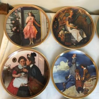 Full Set of 12 Knowles Rockwell Rediscovered Women Plates Only No Boxes Papers 2