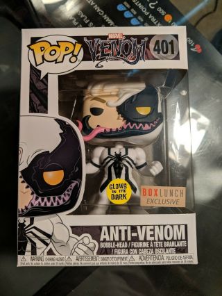 Funko Pop Anti - Venom Box Lunch Exclusive Vinyl Figure Glow In Dark Marvel 401