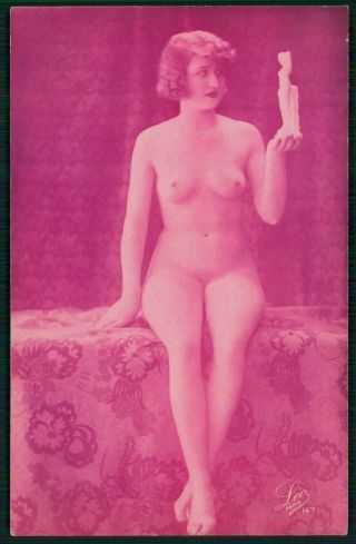 French Nude Woman Art Deco Idol C1910s Photo Postcard