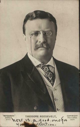Teddy Roosevelt 1904 RPPC Theodore Roosevelt Rotograph Real Photo Post Card 2
