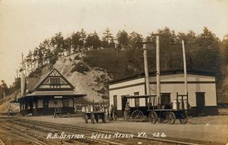 Wells River,  Vt Rppc Milk Cans At The Railroad Station C1920