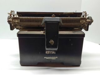 Antique Vintage Royal Typewriter W/ Double Beveled Glass Side Panels L@@K AS - IS 8