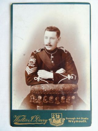Antique Cabinet Card Of Military Soldier - Naval Officer? Marine?