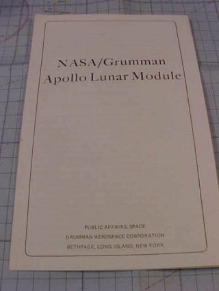 Circa 1970 Grumman Aviation Nasa Lunar Module Booklet