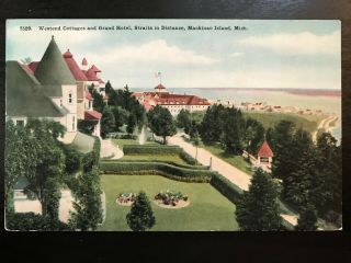 Vintage Postcard 1915 - 1930 Westend Cottages Grand Hotel Mackinac Island Michigan