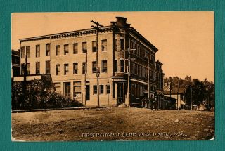 West Union,  Wv,  First National Bank And Main St Postcard View Mar 18,  1910