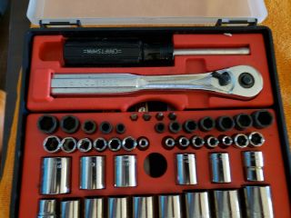 1 - Vtg Collectible Craftsman 61 Pc.  Mechanics Tool Set Sae/metric Socket W/case