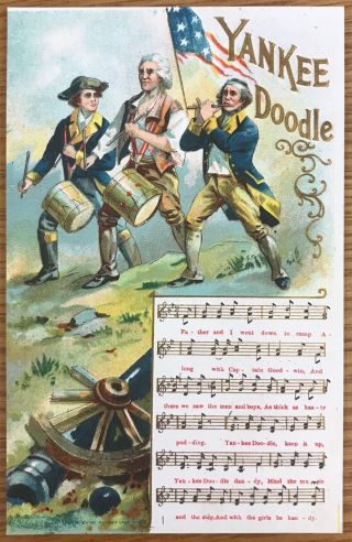 Yankee Doodle Song Patriotic Embossed Chas Rose Postcard 41