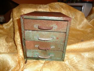 Vintage 4 Drawer Metal Storage Parts Cabinet Bin Industrial Shapleighs