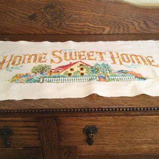 Vintage “home Sweet Home” Cross Stitch