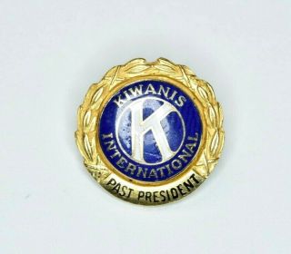 Vintage Kiwanis International Past President Service Pin 14k Solid Gold Top