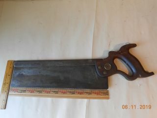 Antique Henry Disston & Sons 12 Inch Back Saw Dovetail Miter