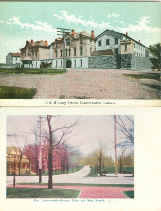 Leavenworth Ks Military Prison And Sumner Place & Main Parade,  Collector 
