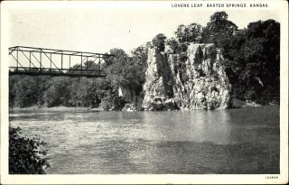 Lovers Leap Baxter Springs Kansas Ks Vintage Postcard