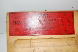 Vintage Craftsman 5493 Tap & Die Set,  W/Original Wooden Box 3