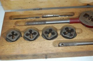 Vintage Craftsman 5493 Tap & Die Set,  W/Original Wooden Box 5