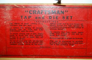 Vintage Craftsman 5493 Tap & Die Set,  W/Original Wooden Box 8