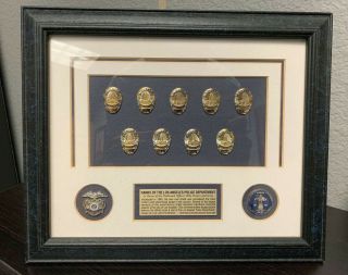 Ranks Of The Los Angeles Police Department Framed Plaque Mini Metals