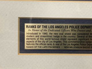 Ranks of the Los Angeles Police Department Framed Plaque Mini Metals 3