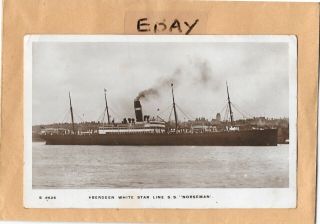 Photo Postcard 1912 Paquebot White Star Line S.  S.  Norseman Wrecked By Torpedo