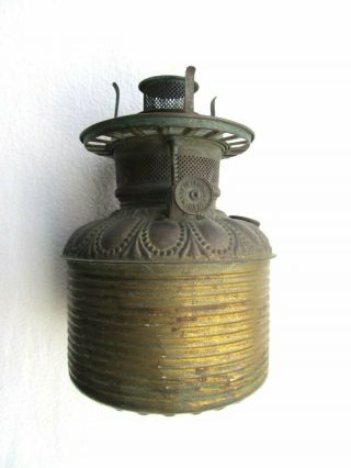 Antique Brass Royal Burner Gwtw Banquet Oil Kerosene Lamp Font Pot Part