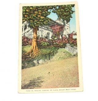 Postcard St Lucia British West Indies St Antoine Hotel Unposted Vintage 91