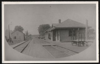 Vintage Postcard Size Photo Railroad Station Shannock,  Rhode Island