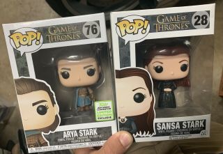 Game Of Thrones - Funko Pop Sansa Arya Stark Eccc Vaulted 28 76 Set