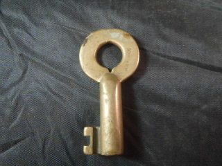 Antique Vintage Adlake Brass Hollow Barrel Key,  Obsolete