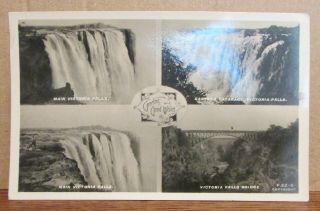 Old Multi View Real Photo Postcard - Victoria Falls Southern Rhodesia / Zimbabwe