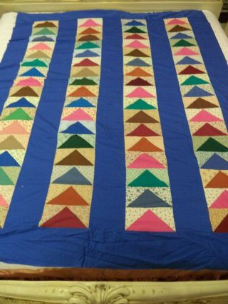 Vintage Flying Geese Quilt Top 57.  5 X 76 Inches